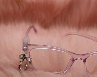 Silver Bow Glasses Charms – Dangle Charms for Glasses or Sunglasses, Cute Eyewear Accessories