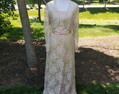 American Designer Jessica McClintock Vintage Strapless Lace Evening Dress and Bolero Size 12 - Wedding Dress - Bridal