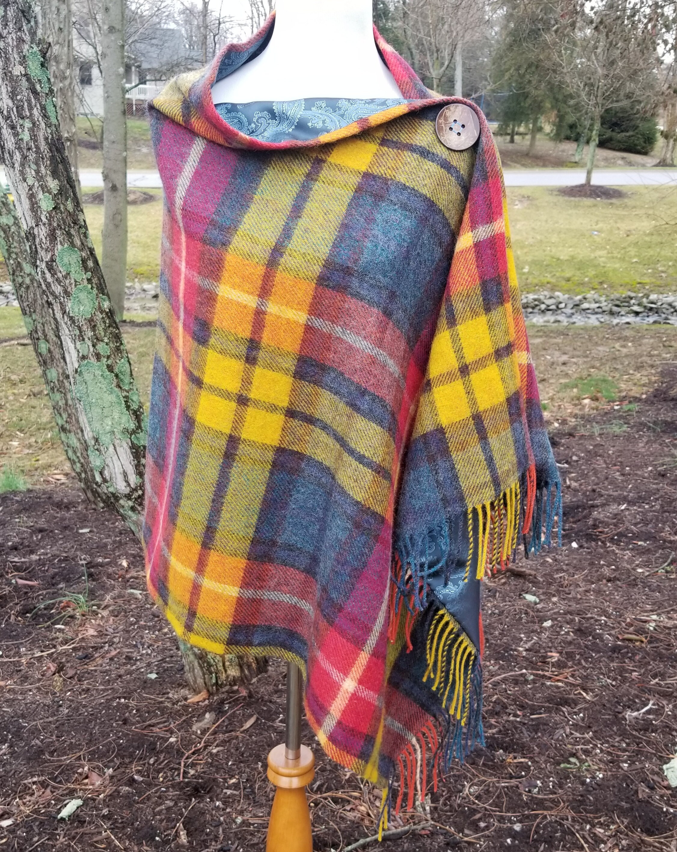 Scottish Wool Tartan Cape/Wrap/Poncho Clan Buchanan Plaid Etsy