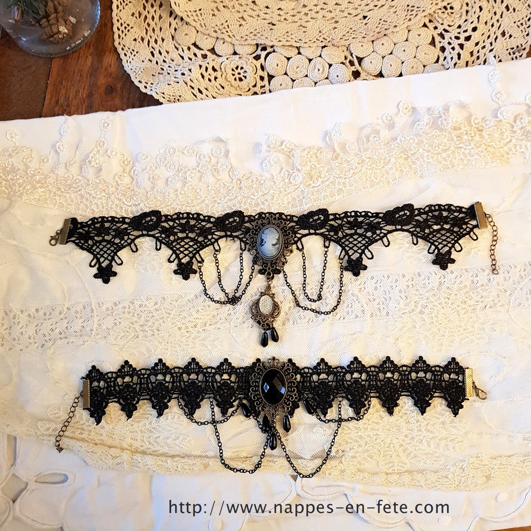Dark Gothic Black Bead Tassel Palace Luxury Necklace