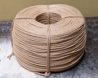 3mm Unlaced Genuine Danish Paper Cord | Natural | Seat weaving material for Danish/Mid Century Modern furniture designs