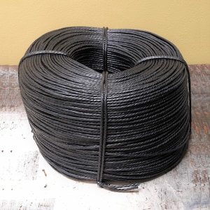 3mm Unlaced Genuine Danish Paper Cord | 625mts -Black | Seat weaving material for Danish/Mid Century Modern furniture designs