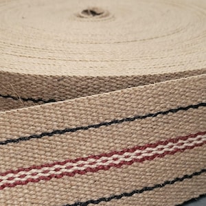 Full 50mts Roll Of 70mm/ 2.75&quot; Premium Jute Upholstery Webbing | Extra Strong Traditional Jute Webbing For Seat and Back Upholstery