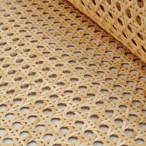 UNBLEACHED Natural Rattan Cane Webbing,Pre-Woven,18" wide,Open 1/2" Mesh,Sold by the foot,for Cesca chairs/cabinet doors/room dividers etc.