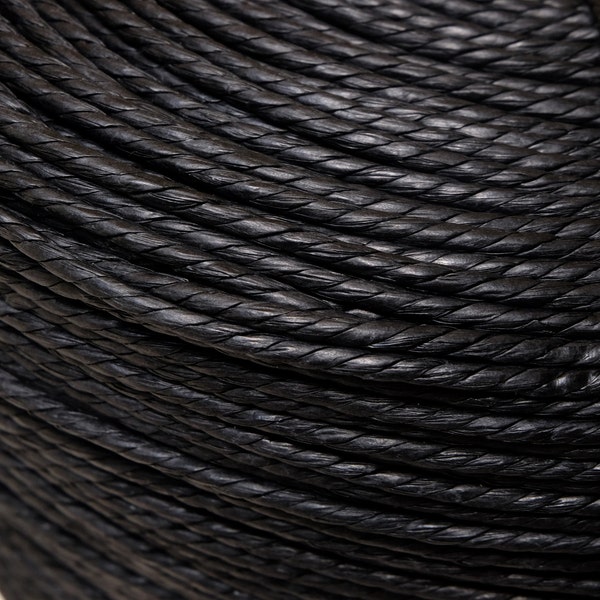 3mm Unlaced Black Genuine Danish Paper Cord | Seat weaving material for Danish/Mid Century Modern furniture designs