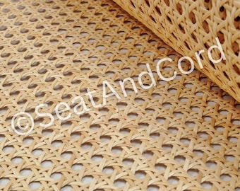 Cinta de ratán natural PREMIUM, pretejida, de 18" de ancho, malla abierta de 1/2", vendida por pie, para sillas Cesca, puertas de gabinetes, divisores de ambientes, etc.