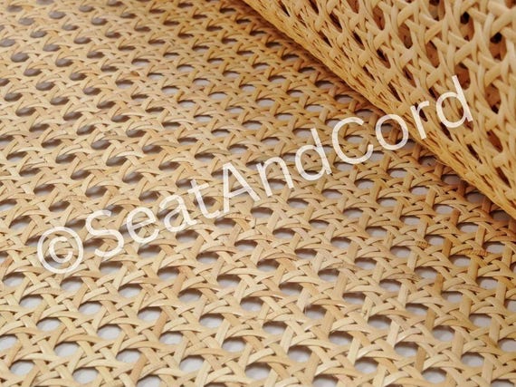 PREMIUM Natural Rattan Cane Webbing,Pre-Woven,18" wide,Open 1/2" Mesh,Sold by the foot,for Cesca chairs/cabinet doors/room dividers etc.
