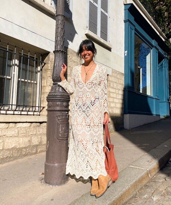 Jane Birkin Style Lace Dress Boho Lace Wedding Dress - Etsy