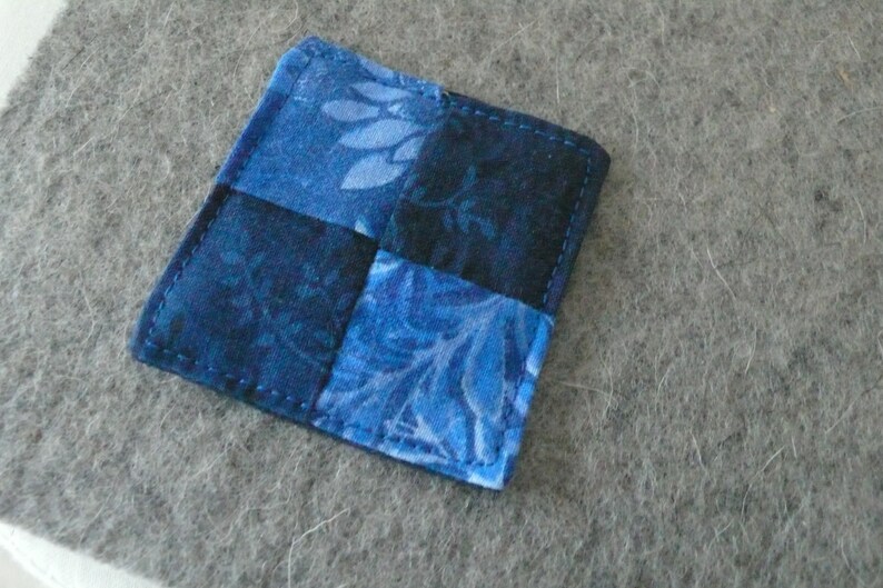 Mini Pocket Prayer Quilt Family with cross charm inside 2 inches square Co-workers Friends