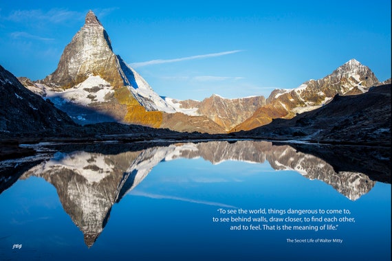 Walter Mitty Life Magazine Quote Matterhorn From Lake Etsy