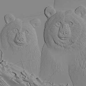 Bear Relief 3D Model for CNC | Digital STL File | Wildlife Wall Art Design