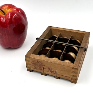 FABULOUS miniature antique salesman's sample of a Star EGG CARRIER; mini wood egg crate w/ original wood balls for eggs; 1905; Rare!