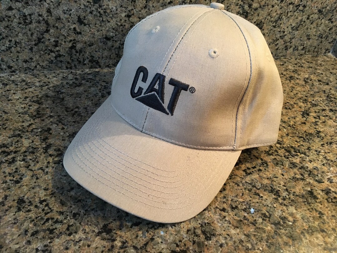 Vintage CAT Caterpillar Tan Baseball Cap Etsy