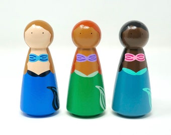 Mermaid (Customizable) Peg Doll (*Made to Order*)