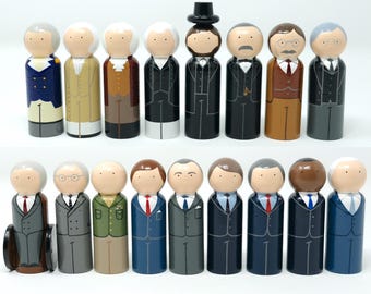 U.S. Presidents Peg Dolls (*Made to Order*)