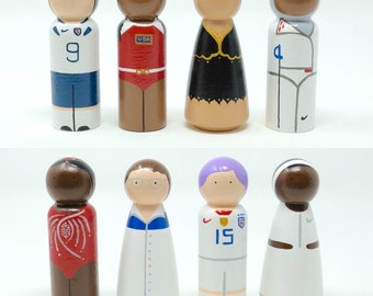 Women In Sports Peg Dolls (*Made to Order*)