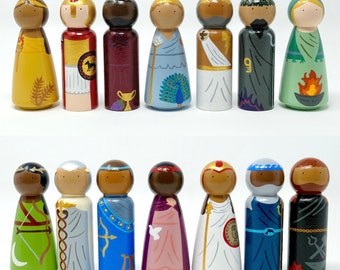 Greek Gods and Goddesses Peg Dolls (*Made to Order*)