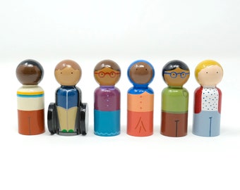 Open-Ended Inclusive Children Peg Doll Set (*Made to Order*)