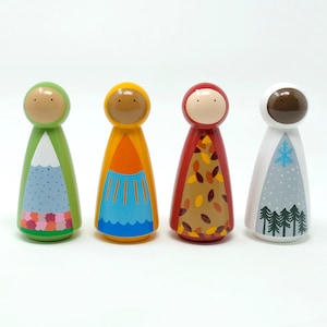 Four Seasons Gnome/Fairy Peg Dolls (*Made to Order*)