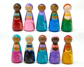 Mermaid (Customizable) Peg Doll (*Made to Order*)