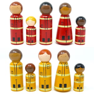 Firefighter Peg Dolls (*Made to Order*)