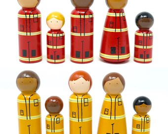 Firefighter Peg Dolls (*Made to Order*)