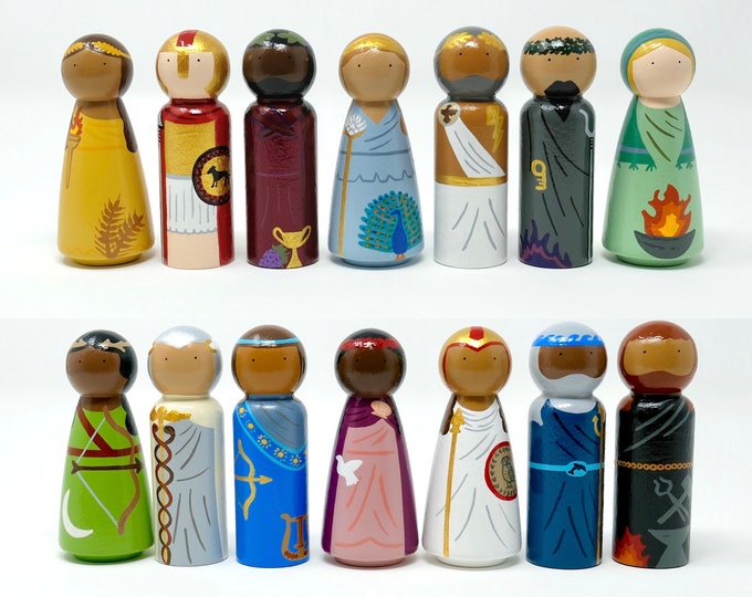 Greek Gods Peg Dolls made to Order Etsy