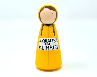 Greta Thunberg Peg Doll (*Made to Order*)