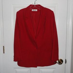 Vintage Forecaster of Boston True Red 100% Wool Jacket Blazer Size 5/6 1980s Single Button