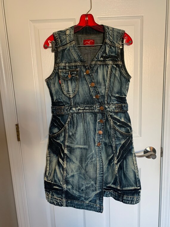 Vintage Levis Sleeveless Jumper Asymmetrical Denim Jean Dress - Etsy