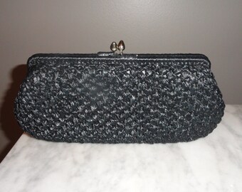 black wicker clutch
