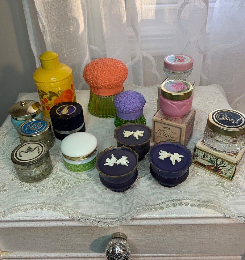 Lot of 14 Vintage Avon Fragrance and Cream Sachet Jars Retro Etsy