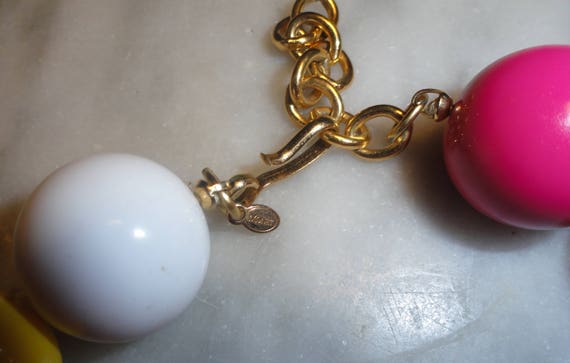 Rare Signed Monet Vintage Gumball Beaded Necklace… - image 2