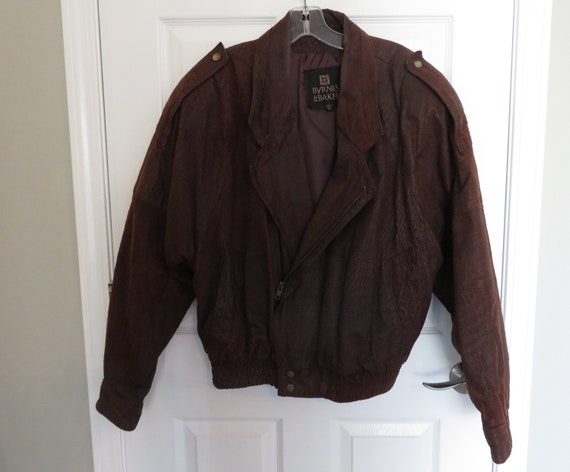 Vintage Byrnes and Baker Textured Leather Jacket Size… - Gem
