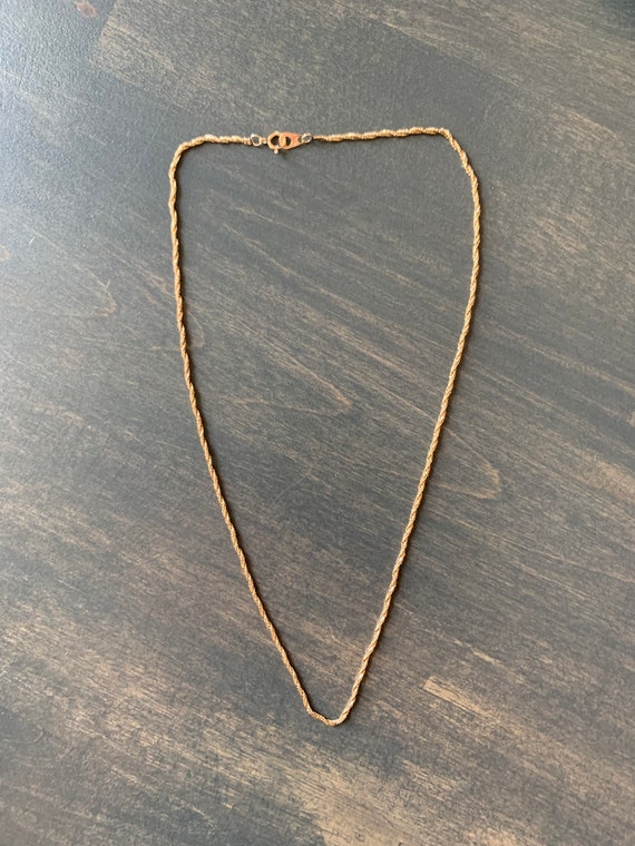 Vintage Dainty 14K Yellow Gold Fine Rope Chain Ret