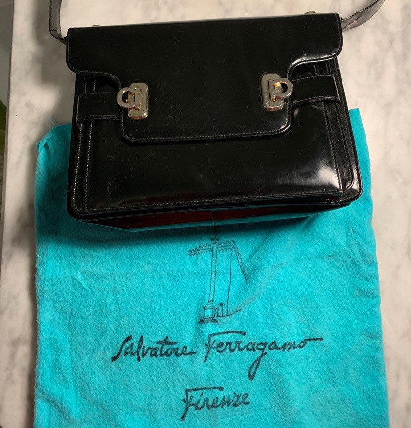 Salvatore Ferragamo Black Firenze Messenger Bag