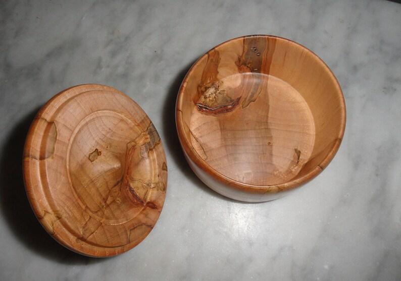 Handmade Maple and Walnut Wood Box Eden North Carolina Made in the USA Hand Carved Unique Jewelry Box Signed Art