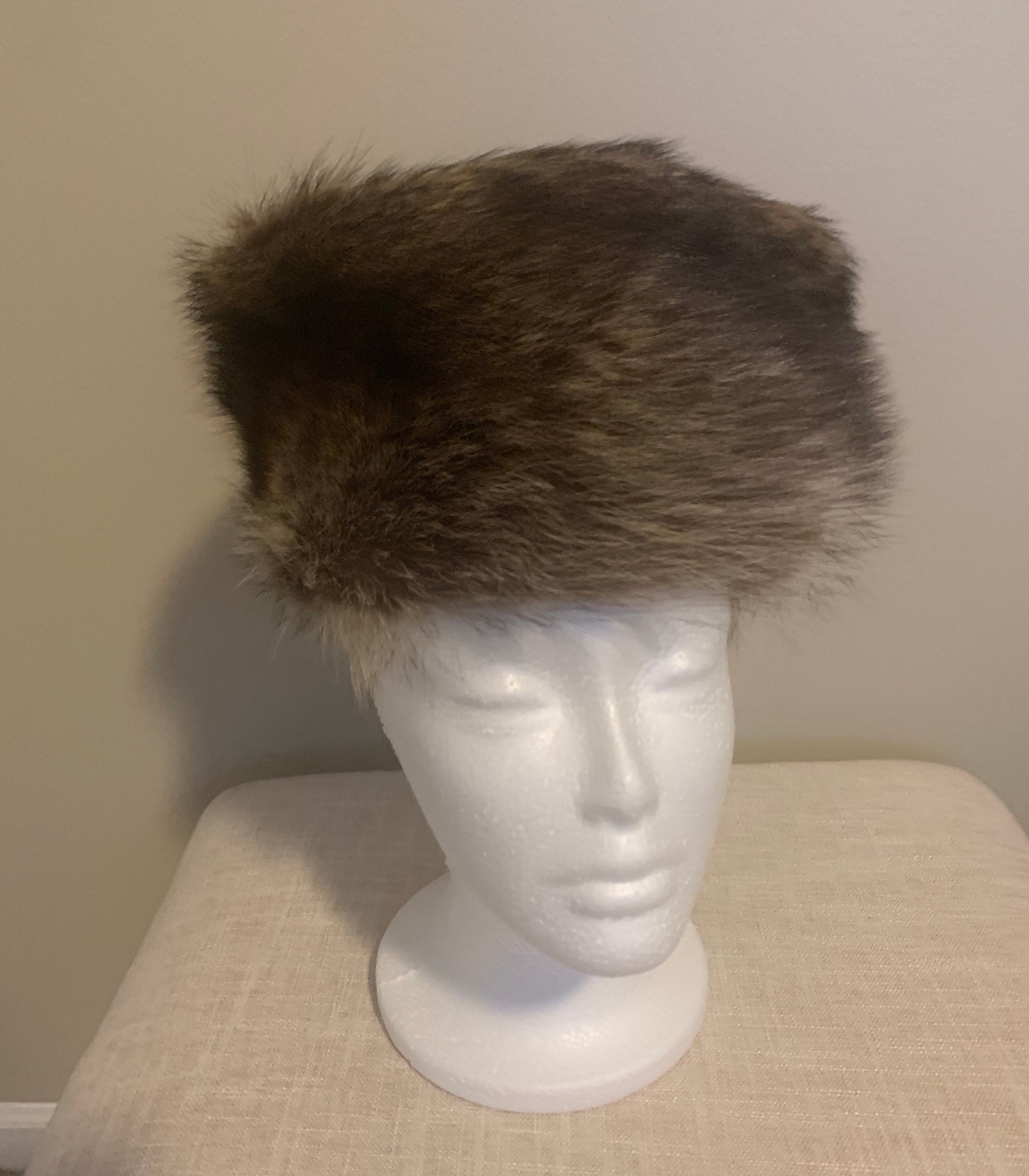 Vintage Mahogany Mink Fur Hat Russian Cossack Style Winter Cap Old Hollywood Lux Vintage Real Mink Fur Hat, 60s Russian Style Winter Hat  main image 4