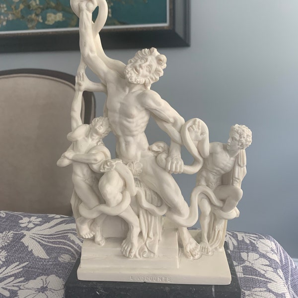 Vintage A. Santini Marble Composite Sculpture Replica of Laocoon and His Sons Italy Statue