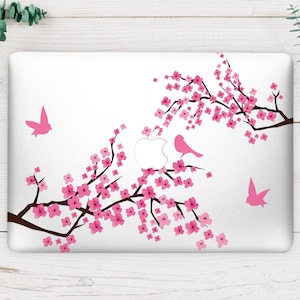 Pink Flowers Skin Macbook Pro 13 Cherry Blossom Decal Macbook 12 Stickers Vinyl Decals Macbook Air Decal Computer Stickers Mac Retina CA3077