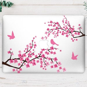 Fleurs roses peau Macbook Pro 13 fleur de cerisier autocollant Macbook 12 autocollants vinyle autocollants Macbook Air autocollant ordinateur autocollants Mac Retina CA3077