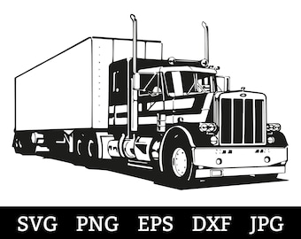 Semi truck svg | Etsy