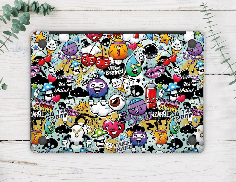 Collage MacBook Stickers MacBook Pro 15 2019 Decal MacBook Air 13 2018 Skin MacBook 12 Sticker Mac Air 11 Inch Decal A1990 Skin CA3034 image 3