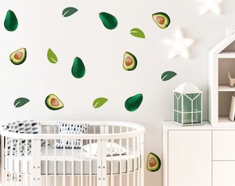 Fresh avocado wallpaper, self adhesive wallpaper, hand drawn pattern with avocados, removable peel and stick wall mural, temporary CA3251