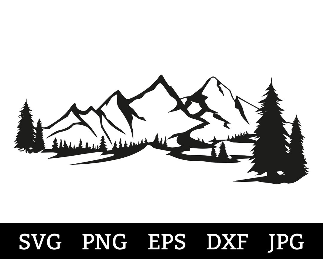 Mountain SVG DXF Mountain Forest SVG Pine Trees Pacific - Etsy Australia