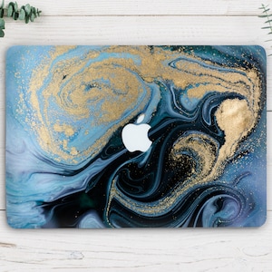 Blue Marble Macbook Pro 16 Inch Case Gold Paints Macbook Air 13 Inch Case A1466 A1708 Macbook Pro 13 Inch Case Macbook Pro 15 Case CA3300