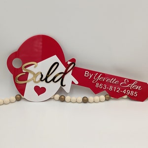 23 Inch Personalized Real Estate Key Realtor Sold sign Real estate agent key Realtor needs