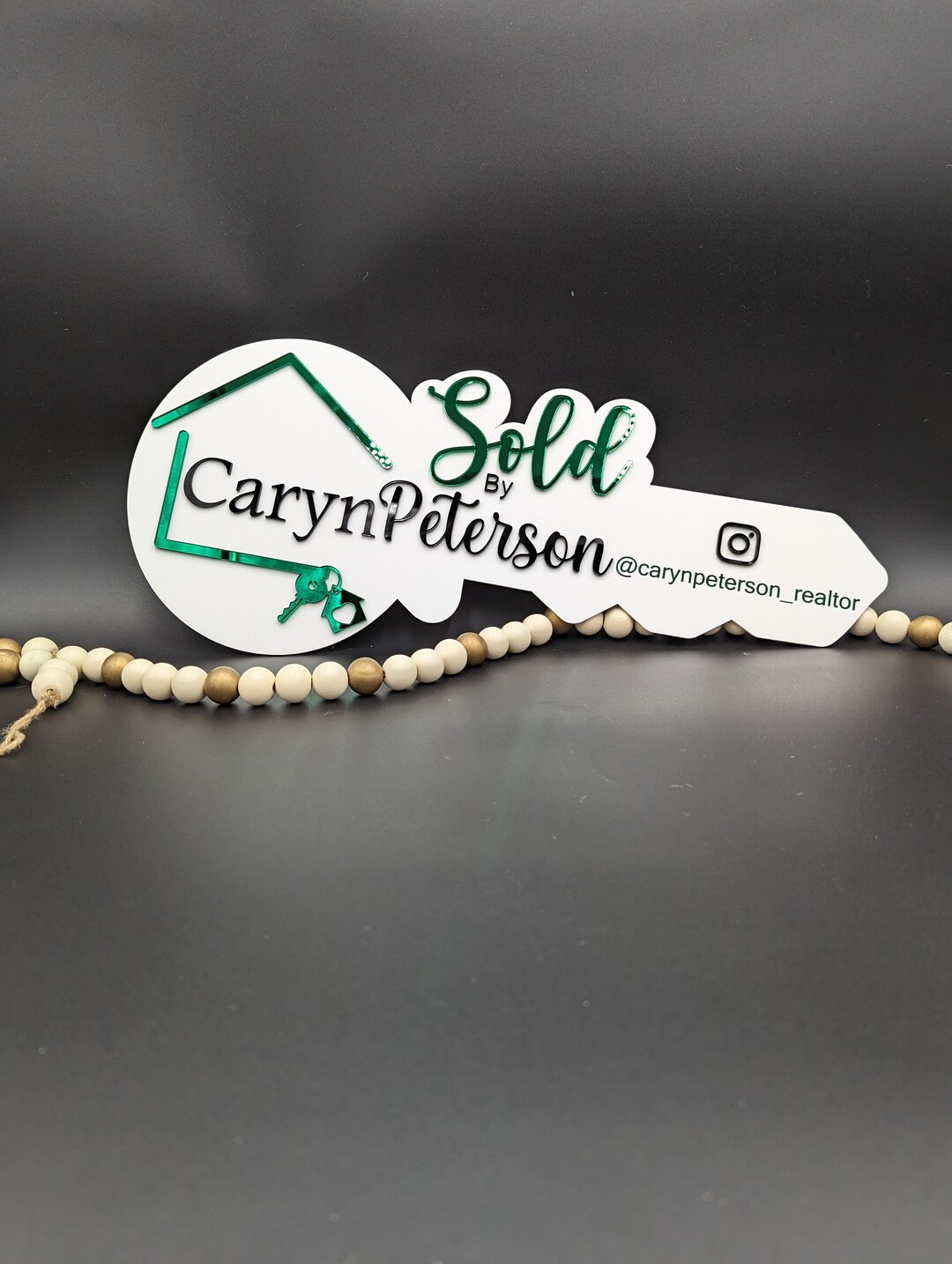 23 Inch Personalized Real Estate Key Realtor Sold Sign Real Estate