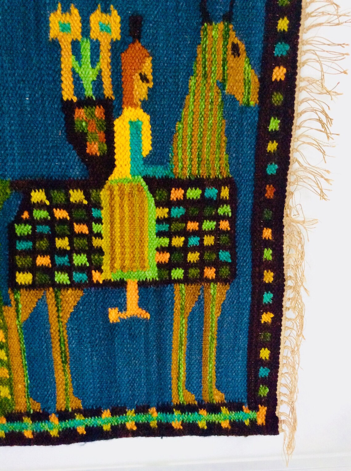 Polish tapestry / Polish folk art rug / vintage wool wall Etsy
