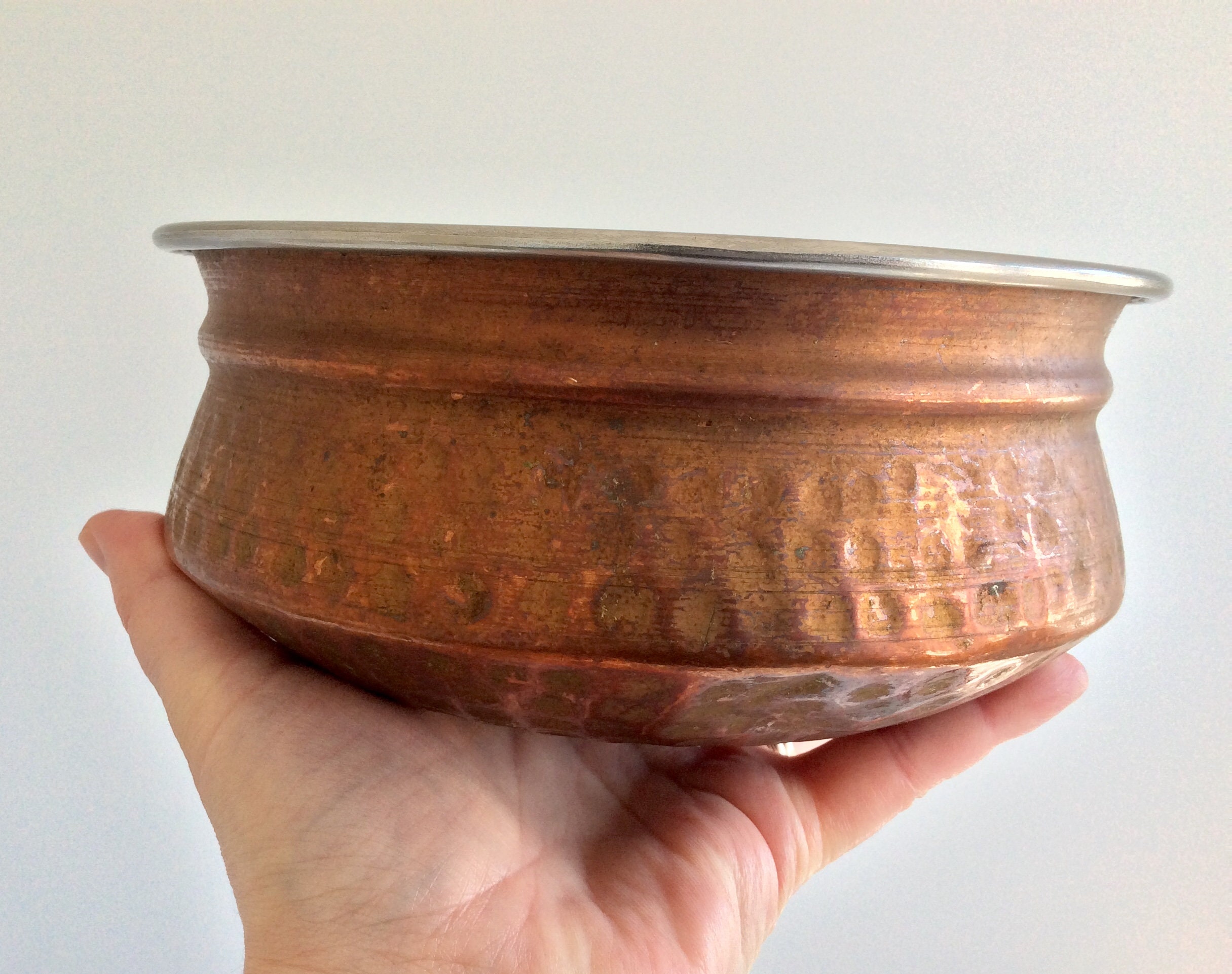 Set of two vintage copper bowls / traditional Indian serving Etsy